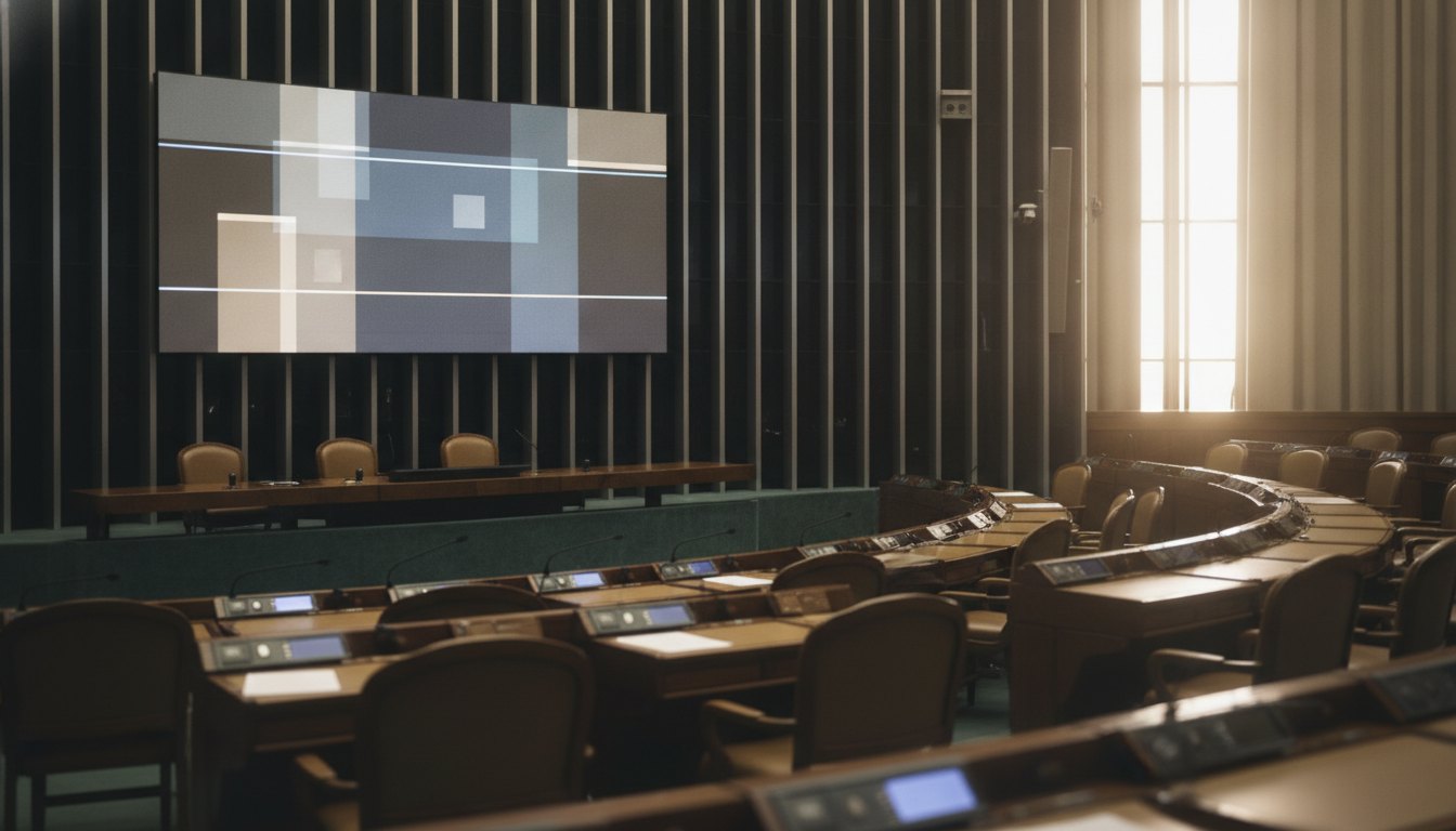 painel eletrônico de votação no plenário da câmara dos deputados exibindo resultados
